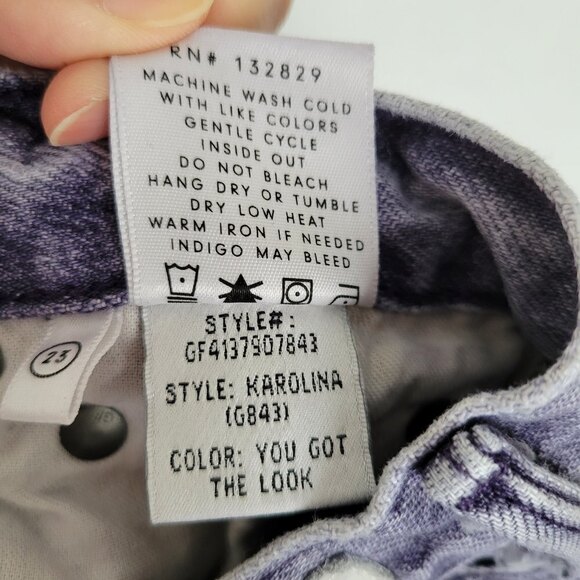 GRLFRND KAROLINA You Got The Look Distressed High Rise Button Fly Jeans Sz 23 - Picture 15 of 16